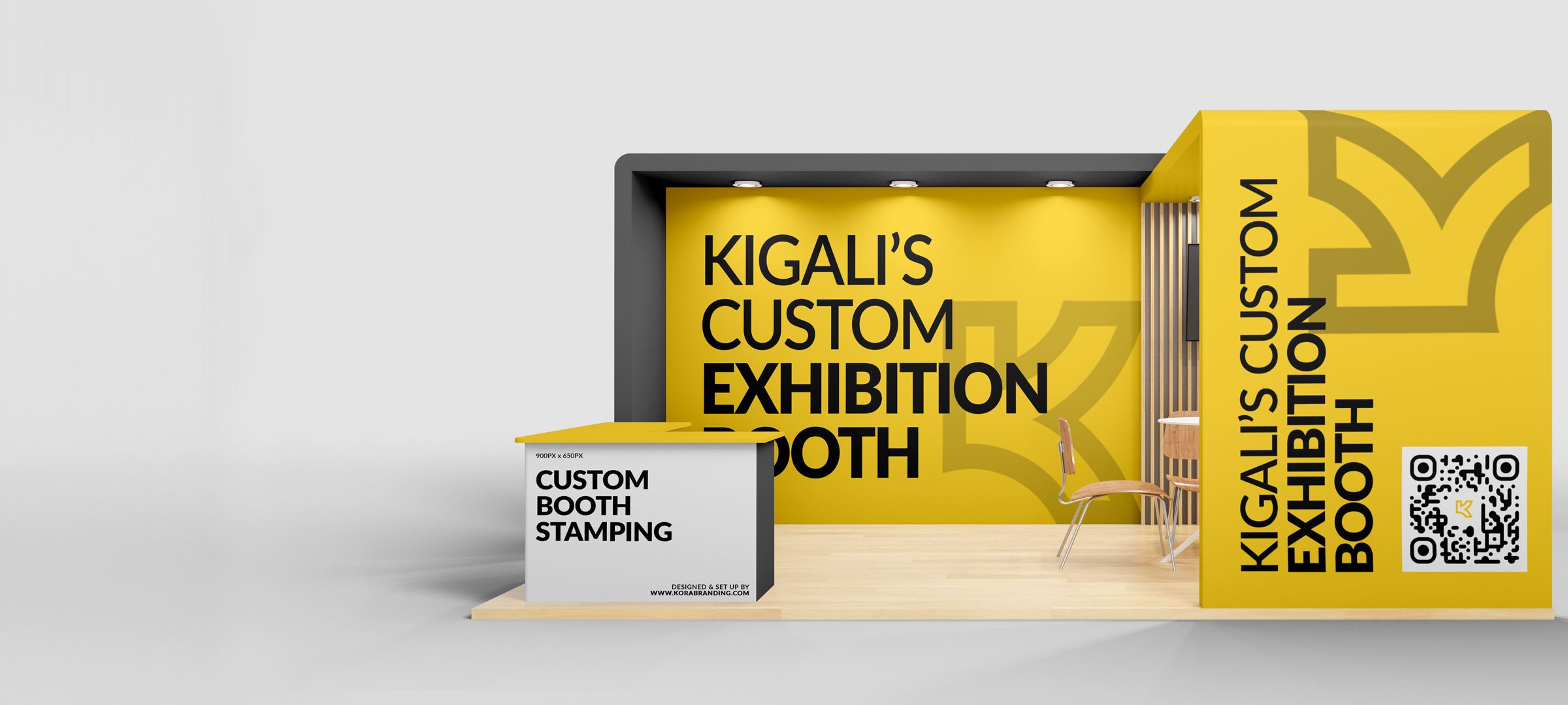 Custom exhibition booth designed and printed by Kora Branding in Kigali, Rwanda