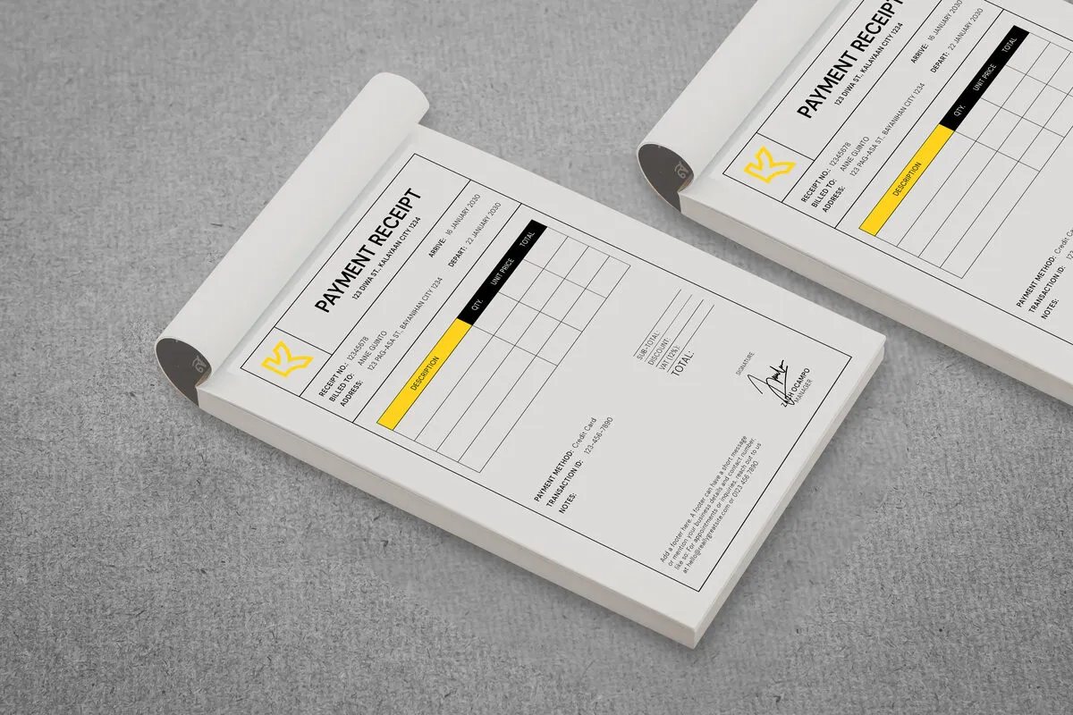 NCR Invoice & Receipt Books - Carbonless invoice, receipt & delivery books.
