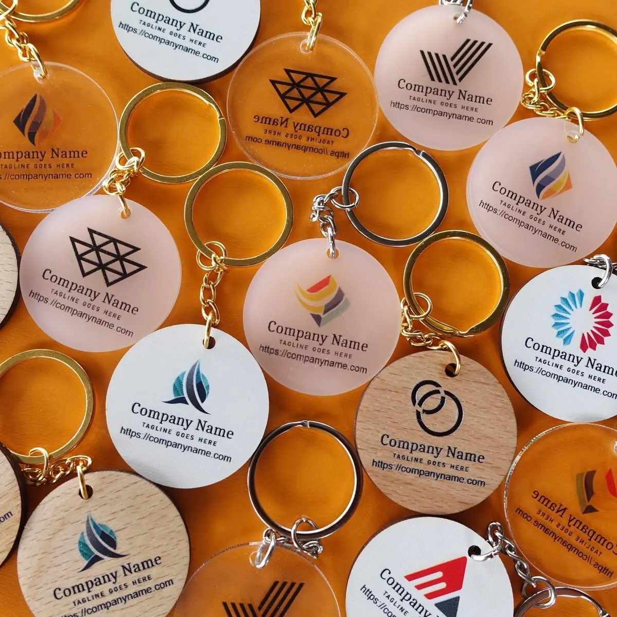 Porte-clés ronds personnalisés avec logos d'entreprise - Kora Branding, Kigali
