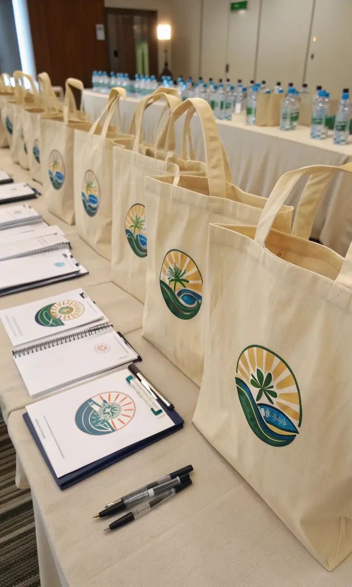 Tote bags de conférence préparés pour les participants - Kora Branding, Kigali