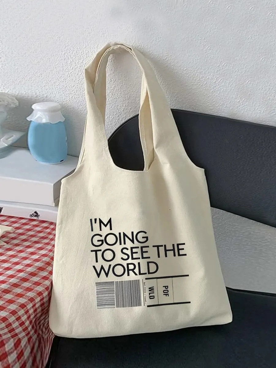 Tote bag en toile avec slogan de voyage imprimé - Kora Branding, Kigali
